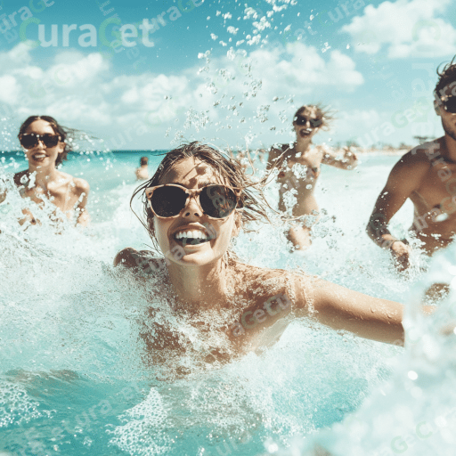 enjoying water activities