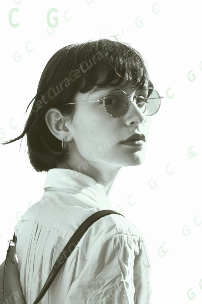 뒤돌아보는 썬그라스 여자